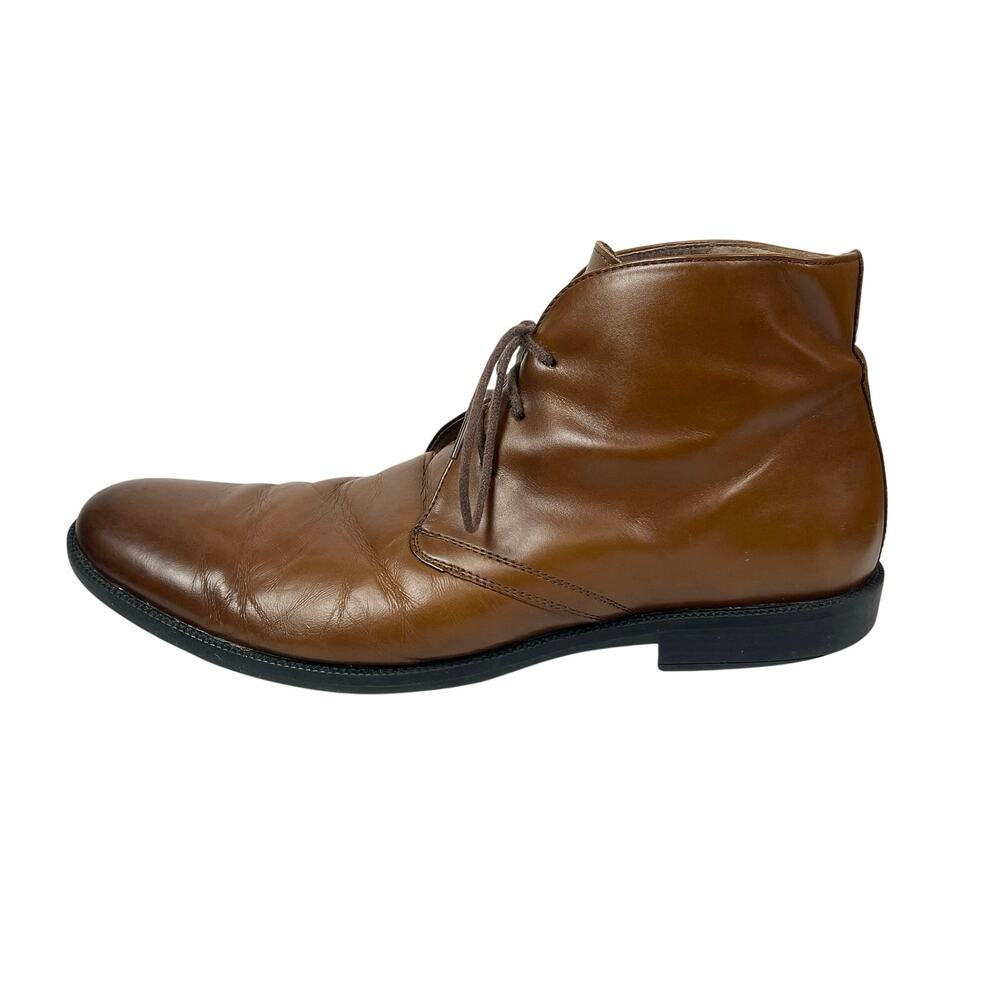 Clarks Men's Cognac Brown Leather Lace Up Ankle Chukka Boots Shoes Size 10.5